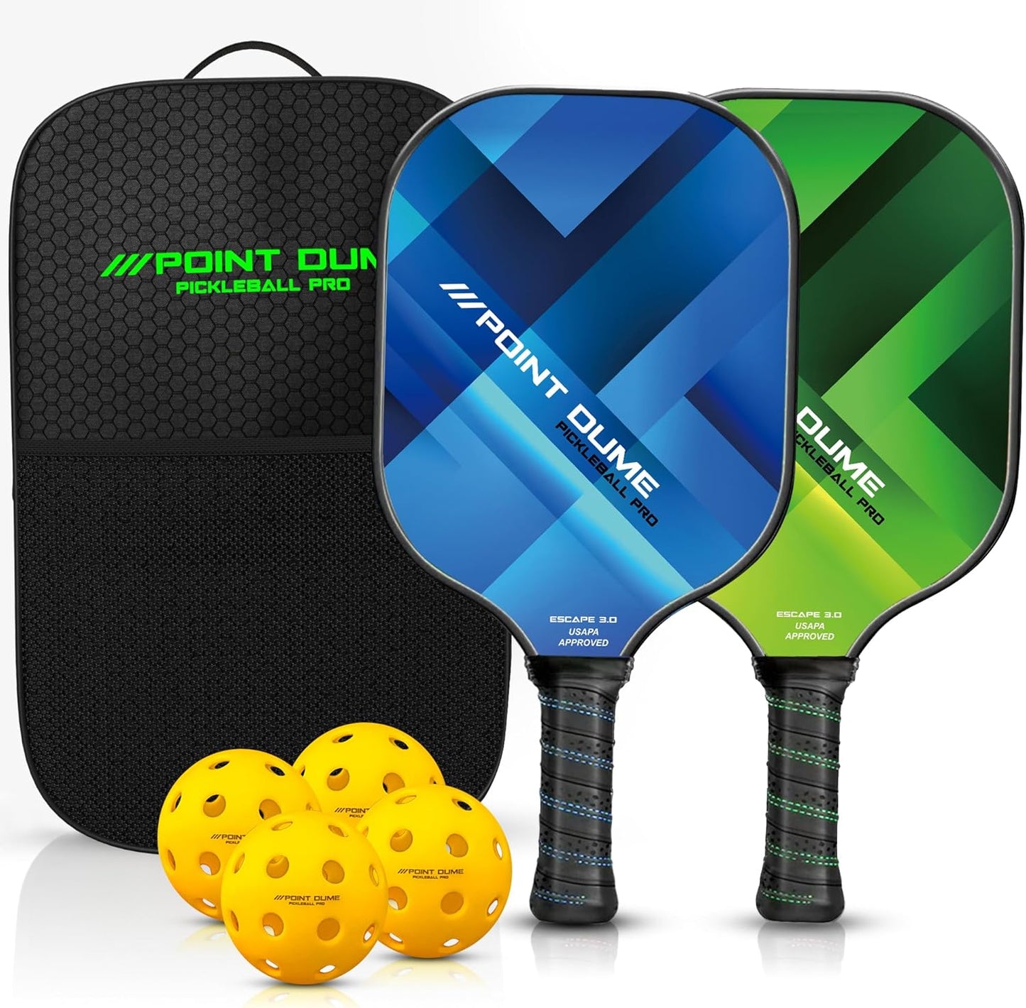 Pickleball Paddles Set of 2 Pickle Ball Paddles Carbon Fiber Pickleball Paddles Cute Pickleball Paddle Set Premium Graphite Carbon Toray 700 4 Pickleball Balls Carry Case USAPA Approved
