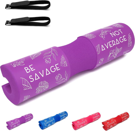 Squat Pad Barbell Pad for Hip Thrust, Shoulder&Neck Support Weight Bar Pad for Olympic or Standard Bars with Straps